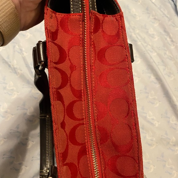 Coach Red Canvas Purse - Picture 8 of 9